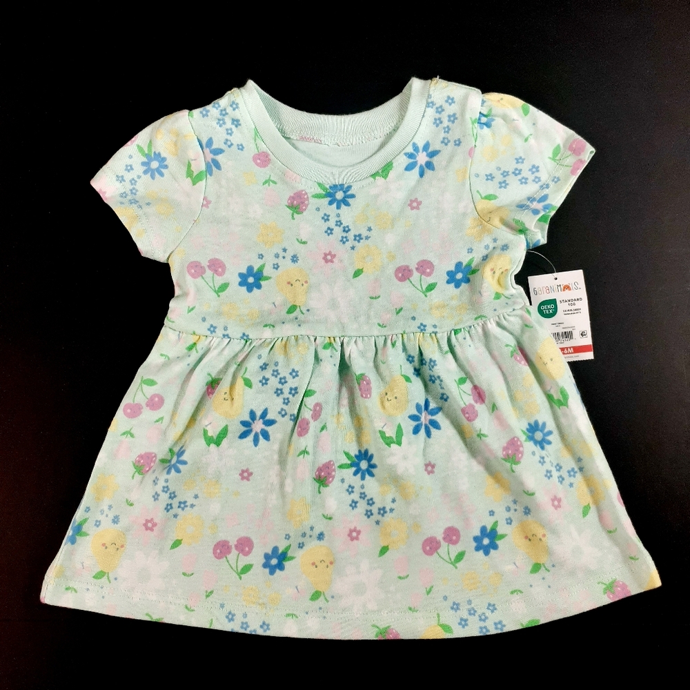 Garanimals Baby Girl Short Sleeve Print Jersey Dress, Sizes 0-24 Months